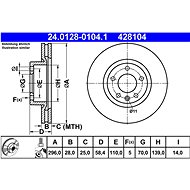 ATE 428104 brake disc 24.0128-0104.1, set of 2, set of 2 - Brake Disc
