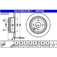 ATE 409166 brake disc 24.0109-0166.1, set of 2, set of 2 - Brake Disc