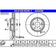 ATE 428256 brake disc 24.0128-0256.1, set of 2, set of 2 - Brake Disc