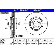 ATE 428147 brake disc 24.0128-0147.1, set of 2, set of 2 - Brake Disc