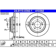 ATE 410392 brake disc 24.0110-0392.1, set of 2, set of 2 - Brake Disc