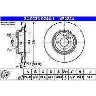 ATE 422244 brake disc 24.0122-0244.1, set of 2, set of 2 - Brake Disc