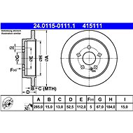 ATE 415111 brake disc 24.0115-0111.1, set of 2, set of 2 - Brake Disc