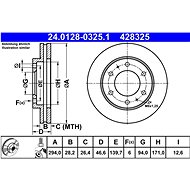 ATE 428325 brake disc 24.0128-0325.1, set of 2, set of 2 - Brake Disc
