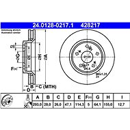 ATE 428217 Brake disc 24.0128-0217.1, set of 2, set of 2 - Brake Disc