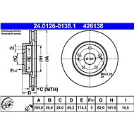ATE 426138 brake disc 24.0126-0138.1, set of 2, set of 2 - Brake Disc