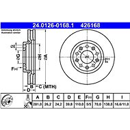 ATE 426168 brake disc 24.0126-0168.1, set of 2, set of 2 - Brake Disc