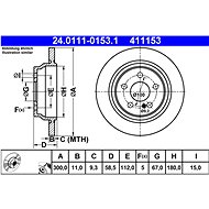 ATE 411153 brake disc 24.0111-0153.1, set of 2, set of 2 - Brake Disc