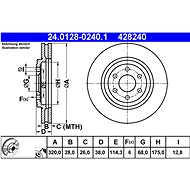 ATE 428240 brake disc 24.0128-0240.1, set of 2, set of 2 - Brake Disc