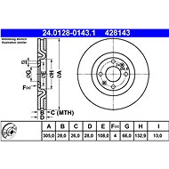 ATE 428143 brake disc 24.0128-0143.1, set of 2, set of 2 - Brake Disc
