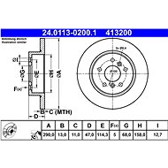 ATE 413200 brake disc 24.0113-0200.1, set of 2, set of 2 - Brake Disc