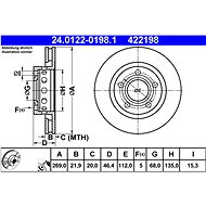 ATE 422198 brake disc 24.0122-0198.1, set of 2, set of 2 - Brake Disc