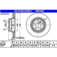ATE 420182 brake disc 24.0120-0182.1, set of 2, set of 2 - Brake Disc