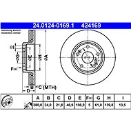 ATE 424169 brake disc 24.0124-0169.1, set of 2, set of 2 - Brake Disc