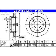 ATE 411125 brake disc 24.0111-0125.1, set of 2, set of 2 - Brake Disc