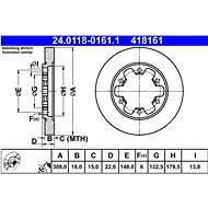 ATE 418161 brake disc 24.0118-0161.1, set of 2, set of 2 - Brake Disc