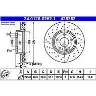 ATE 428262 brake disc 24.0128-0262.1, set of 2, set of 2 - Brake Disc