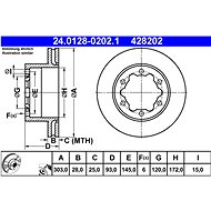 ATE 428202 brake disc 24.0128-0202.1, set of 2, set of 2 - Brake Disc