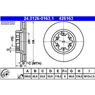 ATE 426163 brake disc 24.0126-0163.1, set of 2, set of 2 - Brake Disc