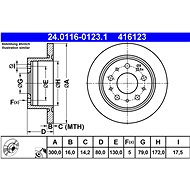 ATE 416123 brake disc 24.0116-0123.1, set of 2, set of 2 - Brake Disc