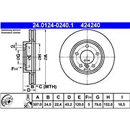 ATE 424240 brake disc 24.0124-0240.1, set of 2, set of 2 - Brake Disc
