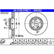 ATE 428182 brake disc 24.0128-0182.1, set of 2, set of 2 - Brake Disc
