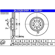 ATE 428191 brake disc 24.0128-0191.1, set of 2, set of 2 - Brake Disc