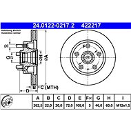 ATE 422217 Brake disc 24.0122-0217.2, set of 2, set of 2 - Brake Disc