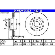 ATE brake disc 24.0120-0129.1, set of 2, set of 2 - Brake Disc