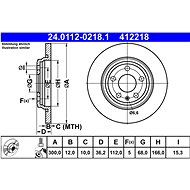 ATE 412218 brake disc 24.0112-0218.1, set of 2 - Brake Disc