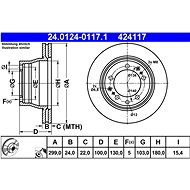ATE 424117 brake disc 24.0124-0117.1, set of 2 - Brake Disc