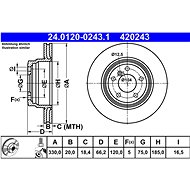 ATE 420243 brake disc 24.0120-0243.1, set of 2 - Brake Disc