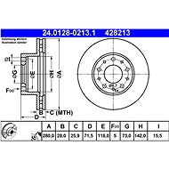 ATE 428213 brake disc 24.0128-0213.1, set of 2 - Brake Disc