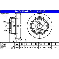 ATE 410218 brake disc 24.0110-0218.1, set of 2 - Brake Disc