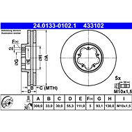 ATE 433102 brake disc 24.0133-0102.1, set of 2 - Brake Disc