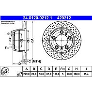 ATE 420212 brake disc 24.0120-0212.1, set of 2 - Brake Disc
