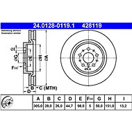 ATE 428119 brake disc 24.0128-0119.1, set of 2 - Brake Disc
