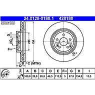 ATE 428188 brake disc 24.0128-0188.1, set of 2 - Brake Disc