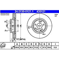 ATE 430121 brake disc 24.0130-0121.1, set of 2 - Brake Disc