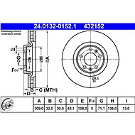 ATE 432152 brake disc 24.0132-0152.1, set of 2 - Brake Disc