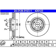 ATE 426123 brake disc 24.0126-0123.1, set of 2 - Brake Disc