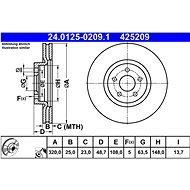 ATE 425209 brake disc 24.0125-0209.1 - Brake Disc