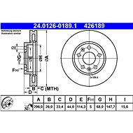 ATE 426189 brake disc 24.0126-0189.1, set of 2 - Brake Disc