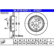ATE 410231 brake disc 24.0110-0231.1, set of 2 - Brake Disc