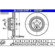 ATE 430197 brake disc 24.0130-0197.1, set of 2 - Brake Disc