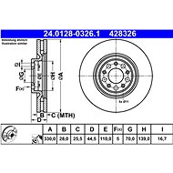 ATE brake disc 24.0128-0326.1, set of 2 - Brake Disc