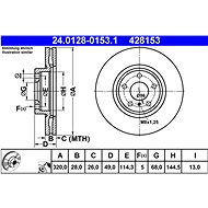 ATE 428153 brake disc 24.0128-0153.1, set of 2 - Brake Disc