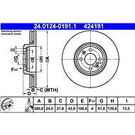 ATE 424191 brake disc 24.0124-0191.1, set of 2 - Brake Disc