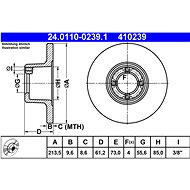 ATE 410239 brake disc 24.0110-0239.1, set of 2 - Brake Disc