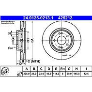 ATE 425213 brake disc 24.0125-0213.1, set of 2 - Brake Disc